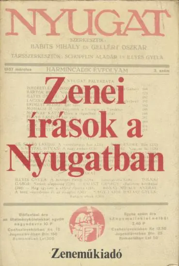 Zenei írások a Nyugatban Legkelendőbb