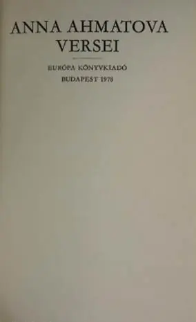 Biztonságos fizetés Anna Ahmatova  versei