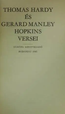 Thomas Hardy és Gerard Manley Hopkins versei Prémium