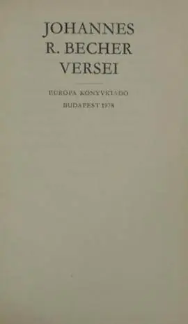Szuper akció Johannes R. Becher versei