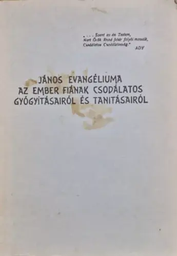 Utolsó esély János Evangéliuma - Az ember fiának csodálatos gyógyításairól és tanításairól -