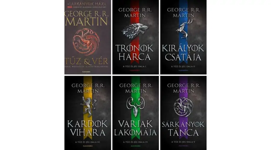 Alacsony ár Az 1-5. Trónok harca könyv előzménnyel csomagban
