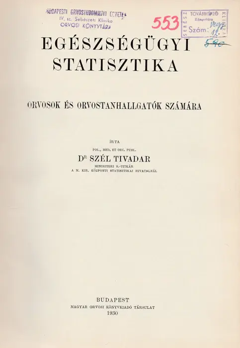 Szuper ajánlat Egészségügyi statisztika