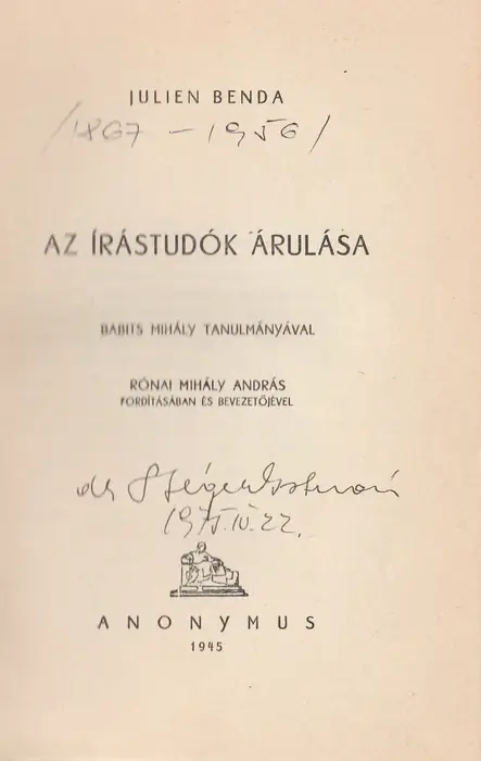 Utolsó esély Az írástudók árulása