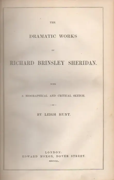 The Dramatic Works of Richard Brinsley Sheridan Azonnali szállítás