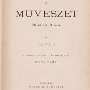 Taine, Hyppolite: A művészet philosophiája Szuper akció